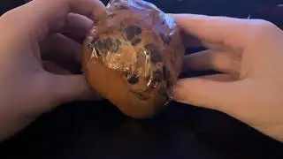 eating a muffin with phonk music in the background