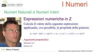 Primo anno - Operazioni nell'insieme Z - Propriet&agrave; delle potenze
