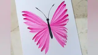 Onestroke Butterfly Painting Tutorial | Easy Acrylic Painting for Beginners & Kids | Step-by-Step