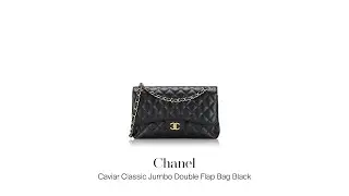 Titip Jual Tas Branded Second: Chanel Caviar Classic Jumbo Double Flap Bag Black