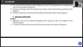 History of East Africa, Buganda kingdom 1, by Mr. Muyanda Samuel.