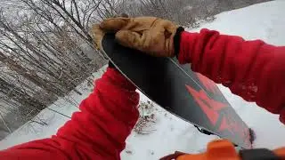 Best Backcountry line I&rsquo;ve had in Northern Michigan! Steep and Deep Snowboarding