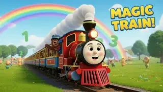 The wheels on the train go round and round, all through the town MU Kids TV
