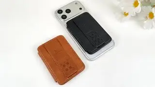 iPhone Magnetic Card Case, PU Leather with Card Slots, Stand, MagSafe, RFID Blocking