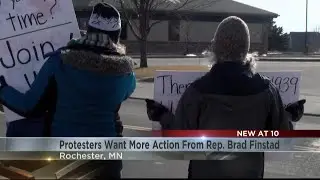 Protestors say they want more from Rep. Brad Finstad