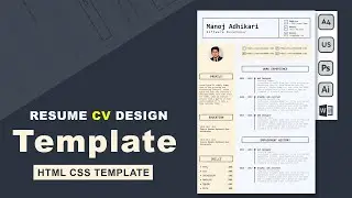 How to Create Responsive Resume Website using HTML and CSS | Resume CV design in HTML CSS