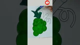 Grapes 🍇 Drawing Painting and Coloring for Kids & Toddlers | Learn Grapes Drawing