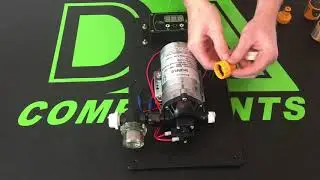 Window cleaning pump controller + Shurflo pump with pump strainer set up .