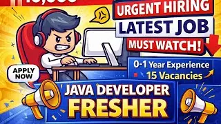 #latest #Java Developer ₹Jobs for Fresher | 0-1 Year Experience | 15 vacancy| #Urgent Hiring