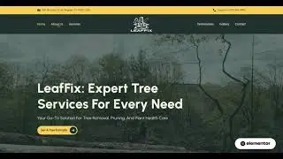 Premium Tree Service Elementor Website Template by Leaffix | DesignToCodes