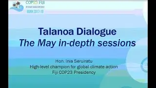 Talanoa Dialogue Pre-Briefing Webinar 18 April 2018