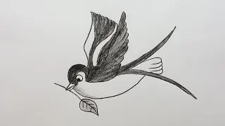 How to draw a swallow bird easy way!! Swallow bird drawing!! drawing tutorial!! Drawingeasy!! Art'