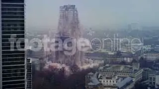 Sprengung Frankfurt Uni Turm - Footage Zeitlupe