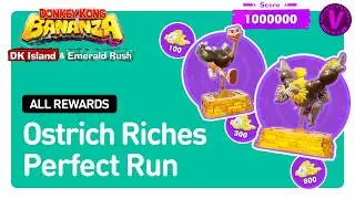 PERFECT Ostrich Riches Run, DK Bananza Emerald Rush Forest Layer, Expresso & Ostrich Bananza Statues