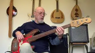Intonation practice over a drone. Fretless Bass. Pete Carter.