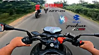 MT-15 vs Pulsar N160 😲 || Full hyper mode on 😱 #mt15 #n160