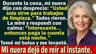 Durante la cena, mi nuera dijo “Usted solo sirve para trabajos de limpieza ” Todos rieron… 2