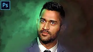 MS Dhoni - digital painting | portrait | learn steps in Photoshop | smudge painting