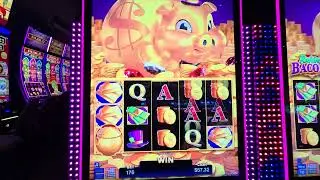 Playing Rakin' Bacon slot machine at Winstar World Casino