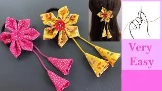 Hand Sewn & Unique Fabric Flower Latkan Hair Tie | Fabric Flowers Hair Clip | Flowers Latkan Making