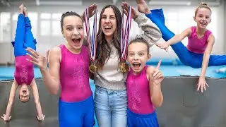 OUR FIRST GYMNASTICS MEET! 🏆 WINNING Acro, Flips, Bar
