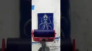 Squid Full Print - Linocut Print ASMR #linocut