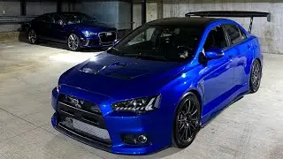 LANCER EVO X installing the RGB headlights and BIG WING GANG ( crazy LOOK )