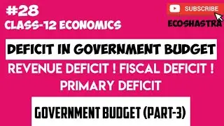 #28 Budget Deficit! Revenue Deficit l Fiscal Deficit l Primary Deficit l Government Budget Class12