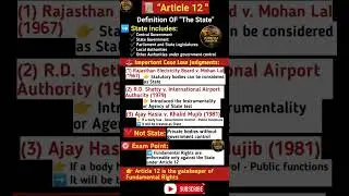 Article 12 State | Fundamental Rights | Constitutional Law | in a short view #law #shorts #upapo#fyp