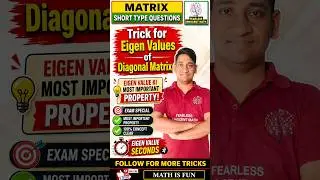 🔥Eigen Value of Diagonal Matrix 🔥#engineeringmaths #matrix #gatemaths  #netexam #aktu #linearalgebra