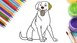 Cut dog coloring and drawing for kids and doddlers | coloring page for toddlers