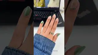 Easy green nail art for farewell✨❄️