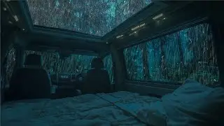 10 Hours⚡️ Forest Rain Sounds from Inside a Camper Van