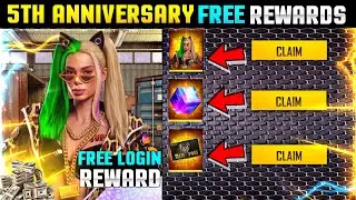 Free Fire 5th Anniversary Event😱 | Anniversary Calendar | How To Claim 5th Anniversary Free Rewards