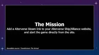 Advanced Server manual Add Alterverse Enter game button to your personal Server / Alliance website