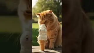 Icecream lover cat😍 #cat #cute #pets #kitten #kucingcomel #pets #cats #viralcats #DreamScreenAI