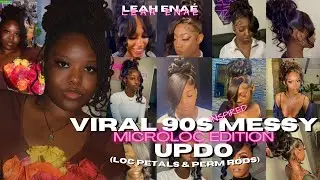 VIRAL 90s inspired MESSY UPDO ON DIY MICROLOCS | *no frontal*