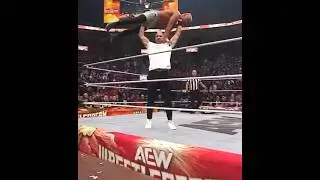 Claudio Castagnoli throws Darby Allin outside the ring. #aew #shorts #crazy