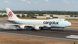 Extreme Moment Before Landing! Cargolux Boeing 747 Faces Intense Approach at Oakland Airport 🇺🇸