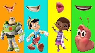 Wrong Mouth Toy Story Pinocchio Doc Mcstuffins Larva Finger Family Song Learn Colors For Kids