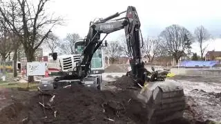 Terex TW110 Compact Wheeled Excavator at Work 2015