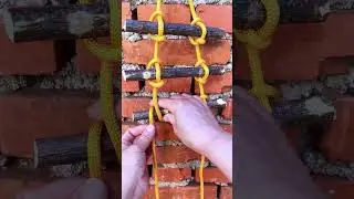 Survival Hack: Build a Rope & Stick Ladder in the Wild!#tutorial #fypviralシ #diy #tricks #tips