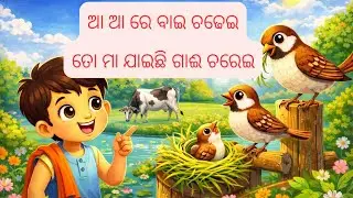 ଆ ଆ ରେ ବାଇ ଚଢ଼େଇ 🐦 |Aa aa re bai chadhei |Funny Odia Kids Rhyme | Village Cartoon Song