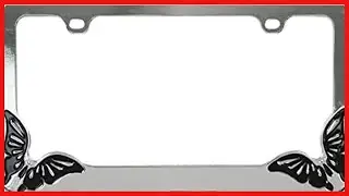 Custom Accessories 92707 Metal Butterfly Design License Plate Frame - MOI Shop