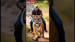 Ride on tiger😱 #subscribe #trending #animals