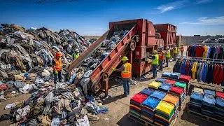Amazing Recycling Technology: How Old Clothes Become New Again (Full Process)
