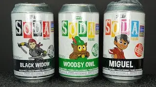 Funko Soda Wondrous Con, Black Widow, Woodsy Owl, & Miguel Coco - Come on chase, also Thanos Pin