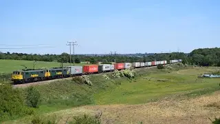 Freightliner 86609 and 86632 climb Belstead Bank working 4M87 - 1/6/20