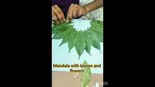Mandala with leaves and flowers#school project#art project#mandala project # shorts# trending# diy