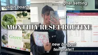 Monthly Reset Routine (plan with me march 2022, monthly budget with me, 2022 goal setting & more!)
